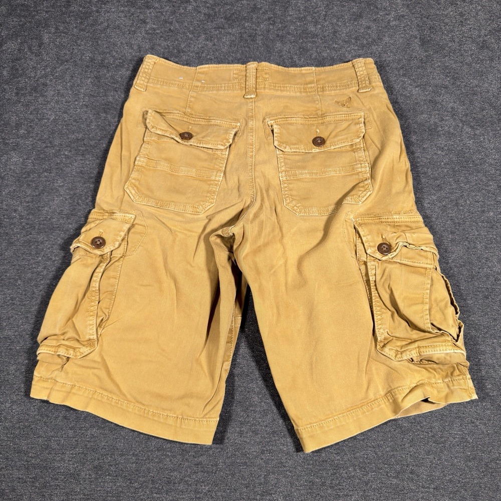 American Eagle Cargo Shorts Men's 28 Khaki Longer Length Hip-Hop Baggy Gorpcore - Picture 2 of 7
